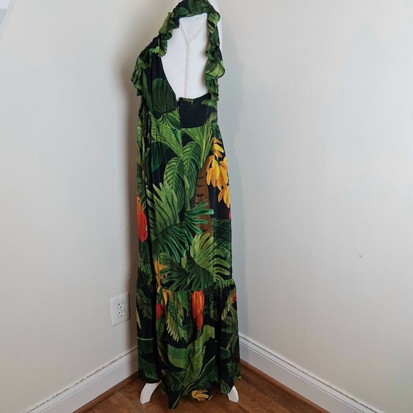 Farm Rio Cocoa Forest Maxi Dress Size Large NWT - Picture 6 of 13